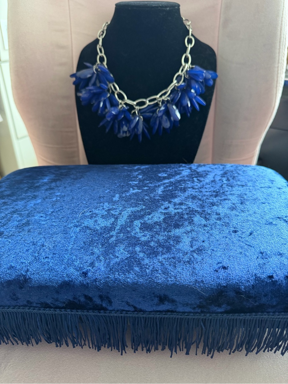Blue Cluster Pendant Necklace - Women Jewelry